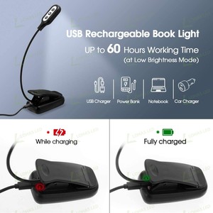 Lohas 2025 Phong Cách Mới 14 Đèn <span class=keywords><strong>LED</strong></span> Clip Trên Mini Đọc Sách Ánh Sáng 20 Chế độ Ánh Sáng USB Có Thể Sạc Lại Cuốn Sách Ánh Sáng Cho Đọc Sách Trên Giường - Product Image 6