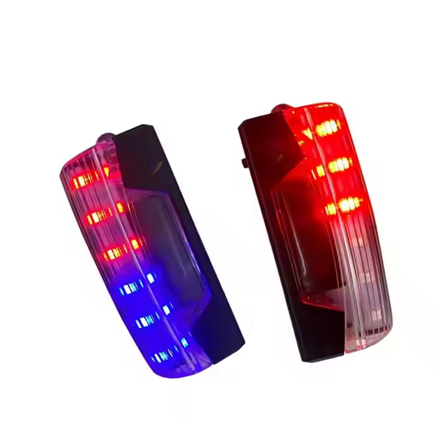 Portable Mini Red Blue Strobe Warning Light With Flashlight Led Traffic Shoulder Lamp