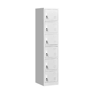 Know Down Structure Gympersoneel 6 Tier Locker Kast Tas Mini Stalen Locker Box Met Sleutel