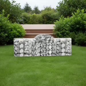 Cesti Gabion ad Arco 78.7x19.7x31.5/39.4 in Ferro Zincato per Ornamenti da Giardino - Product Image 2