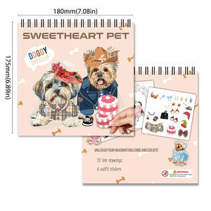 Set di 20 <span class=keywords><strong>Fogli</strong></span> per Disegno Fai-<span class=keywords><strong>da</strong></span>-Te, Libro di Adesivi per Vestire Animali Domestici, Kit di Colorazione a Tema Cuccioli per Bambini - Product Image 6