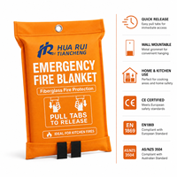 Couverture anti-feu en fibre de verre résistante à la chaleur 1,2 x 1,8 m pour la cuisine domestique, les urgences et la sécurité contre les incendies de graisse, emballage personnalisé