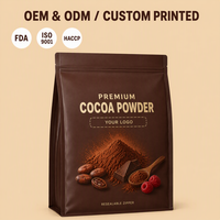 Sacs de poudre de cacao imprimés sur mesure, sachets refermables de qualité alimentaire, emballage de cacao pour la pâtisserie, les desserts, les boissons, vente en gros