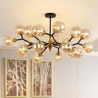 BGST Salle À Manger Lustre Moderne De Luxe Cuisine Salon Chambre Boule De Verre Lampes Suspendues Intérieur Décor À La Maison Pendentif Lumière