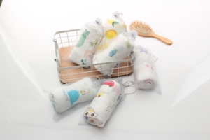 Couvertures d'emmaillotage en mousseline raisonnables 100% coton biologique et couvertures de réception de bébé en bambou motif girafe populaire - Product Image 3