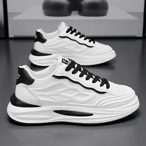 Baskets décontractées d'été pour hommes style coréen, en maille respirante, blanches, polyvalentes, design tendance, style marche, Torre - Product Image 2