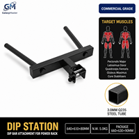 Aksesoris Dip Station Heavy Duty untuk Power Rack dengan Bar Dip Bentuk V dan Pin Lepas Cepat, Peralatan Gym Komersial