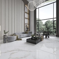 Carreaux de sol en grès cérame de qualité supérieure, aspect marbre blanc brillant, imperméable, poli, qualité supérieure, Foshan, 120x60