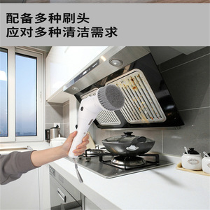 Electric Cleaning Brush Nylon <b>Wheel</b> 180 Degree Rotate Household Multi Functional <b>Plastic</b> Handle - Product Image 3