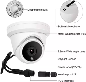 HIK uyumlu OEM 6MP taret IP güvenlik kamerası Dome POE 2.8mm Lens dahili mikrofon. Gece görüş P2P AI insan/araç algılama - Product Image 2