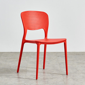 Silla de Comedor Apilable de Plástico Reforzado, Estilo Nórdico Moderno y Simple, para Hotel, Exterior, Hogar, con Respaldo - Product Image 6