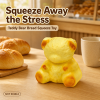 Jouet anti-stress en forme de pain à presser, en PU, ours en peluche doux, jouet sensoriel souple pour enfants et adultes, cadeaux en gros