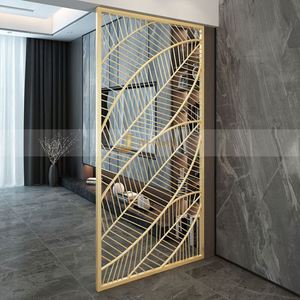 EX271 Luxury <b>Mirror</b> Gold Stainless Steel <b>Foldable</b> Durable Art Theme Decorative Screen Divider Modern Design Laser Cut Metal - Product Image 4