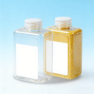 Botella Plana Cuadrada <span class=keywords><strong>de</strong></span> Plástico PET con Ranura para Granos - Contenedor Vacío para Almacenamiento <span class=keywords><strong>de</strong></span> Mijo, <span class=keywords><strong>Arroz</strong></span>, Frijol <span class=keywords><strong>Rojo</strong></span>, <span class=keywords><strong>Arroz</strong></span> Orgánico con <span class=keywords><strong>Germen</strong></span> - Product Image 1