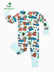 Pijamas <span class=keywords><strong>de</strong></span> Bebé Miozing con Estampado Campestre Pastel, Diseño Personalizado, Ropa <span class=keywords><strong>de</strong></span> Bebé, Pijamas <span class=keywords><strong>de</strong></span> Bambú <span class=keywords><strong>para</strong></span> Eczema - Product Image 3