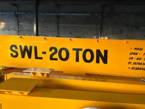 เครนสะพาน SWL 20 ตัน ผลิตในสเปน อุปกรณ์ยกของอุตสาหกรรมสีเหลือง เครนเหนือศีรษะ SWL อุปกรณ์ยกของสำหรับงานหนัก - Product Image 1