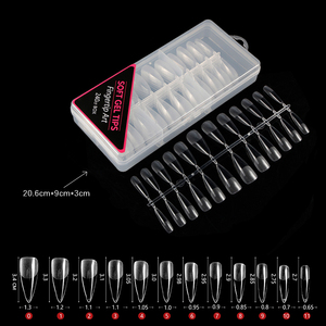 Long Stiletto Half Frosted ABS <b>Nail</b> Tips Clear Artificial <b>Nail</b> Tips Custom Logo Package - Product Image 2
