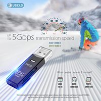 Lecteur de carte SD externe USB3.0, adaptateur 5Gbps prenant en charge SDHC RS-MMC Micro SDXC et pour