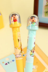 Bolígrafo de punta redonda con diseño de paisaje de Crayon Shinchan, adornos de dibujos animados, 0.5mm, negro, de plástico, bonito bolígrafo de presión KUKI - Product Image 2