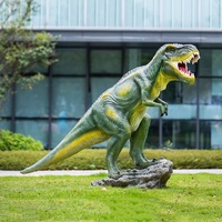 Escultura de Dinosaurio Prehistórico de Fibra de Vidrio Realista a Tamaño Real, Pintada a Medida, Resistente al Agua, para Museo de Ciencias o Turismo