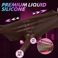 Dildo Grande con Correa de Silicona Negra para Mujeres, Dildo Realista para Usar con Bragas, Juguetes Sexuales para Adultos, para Lesbianas y Gays