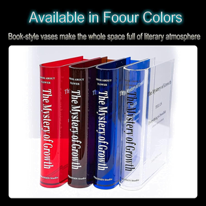 Jarrón de acrílico transparente decorativo con sabor artístico y cultural moderno, florero estilo libro para el <span class=keywords><strong>hogar</strong></span> y la Oficina para decoración del <span class=keywords><strong>hogar</strong></span> - Product Image 6