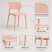 Chaise de salle à manger contemporaine en polypropylène empilable et durable pour la maison, le bureau et l'appartement