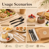 Ensemble de vaisselle jetable en plastique durable, couteau, cuillère, fourchette en plastique, couverts jetables pour la restauration, les services de livraison de repas