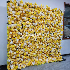 Nuevo Fondo de Pared con Flores 3D Personalizado, Telón de Fondo para Fiestas y Eventos, Cortina con Rosas Amarillas, Flores Artificiales para Pared - Product Image 3