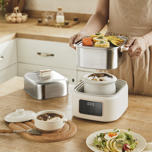 Cuiseur vapeur électrique Little Bear ZDQ-C06H1 à deux niveaux en acier inoxydable avec minuteur, pour la préparation de repas pour bébés et la cuisson de ragoûts domestiques - Product Image 4