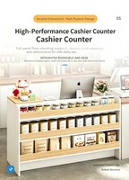 Comptoir de caisse en MDF pour supermarchés et commerces de détail, idéal pour les magasins de proximité et les épiceries