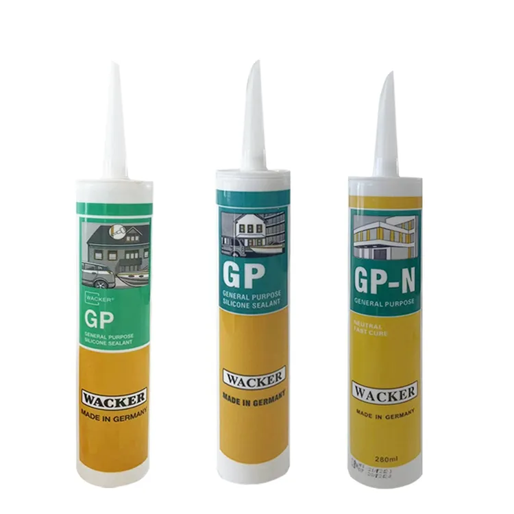 Cola adesiva de silicone impermeável para vidro e alumínio Oem disponível, selante de silicone Gp Acetoxy Gap Filler