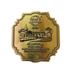 Nuevo creativo personalizado <span class=keywords><strong>Logoo</strong></span> adhesivo de aluminio en relieve botella de vino embalaje cosmético pegatinas en relieve Etiqueta de embalaje para vino - Product Image 3