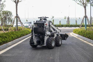 AW360 penggerak roda Diesel Mini kecepatan tinggi 4 roda elektrik pompa pemuat dalam ruangan ember besar ujung pemuat selip mesin pemuat - Product Image 4