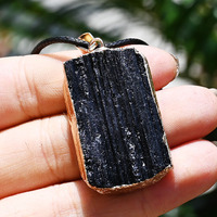 Collier en tourmaline noire naturelle brute Wise Crystal, éco-responsable, thème amour, décoration intérieure, cadeaux d'affaires, Noël