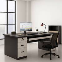 Ensemble bureau et chaise de bureau moderne et minimaliste, poste de travail pour salle à manger, bureau d'ordinateur avec tiroirs, bureau pour chambre à coucher