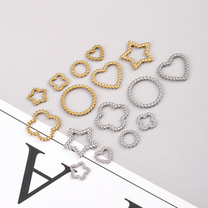 Cornice Cava in Acciaio Inossidabile con Micro Pavé a Stella, Cuore e Rotonda <span class=keywords><strong>per</strong></span> Componenti Fai-da-te <span class=keywords><strong>per</strong></span> Creazione Gioielli con Fiori Pressati - Product Image 3