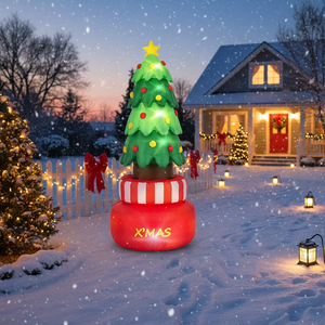 8 Feet Inflatable Rotating Christmas <b>Tree</b> with Built-In <b>LED</b> Lights and Water Bags - Product Image 5
