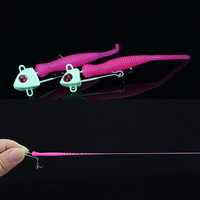 Leurre souple artificiel The Brave Sports en forme de poisson, phosphorescent, avec tête plombée, 5cm 1.4g et 55cm 2.2g