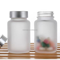 Bouteilles de capsule en verre dépoli de 200 ml avec bouchons à vis personnalisation de support de bouteille de capsule en verre dépoli rond hermétique