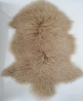 Tapis en fourrure de mouton tibétain véritable, durable, naturel, à poils longs et bouclés, coussin en fourrure d'agneau, blanc/noir/beige/rose, tapis en fourrure de Mongolie sur mesure