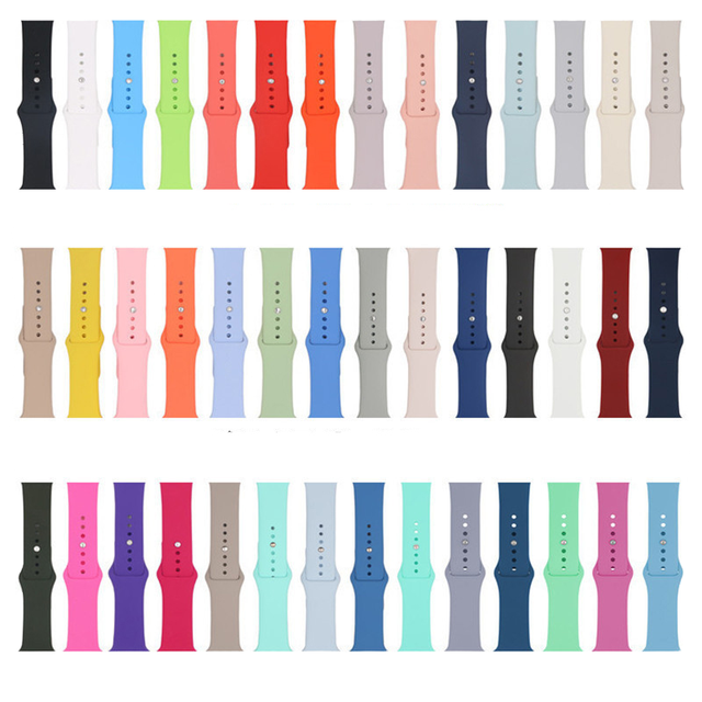 Hot Sale Rubber Silicone Watch Bands for apple Watch Band Single Color Armband Watch Strap Factory Wholesale Silicone Band
