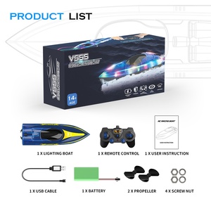 Bateau de course RC LED 2,4 GHz, 15 km/h, étanche, télécommandé, jouet pour enfants, avec batterie 1000 mAh, pour piscine, lac, extérieur - Product Image 5