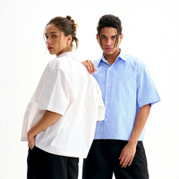 Camicia Oversize a Righe a Maniche Corte da Uomo Stile Old Money, Vestibilità Boxy Minimalista Preppy, Abbottonata, Casual Traspirante per Autunno, Smart Casual