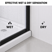 Porte de douche coulissante en verre noir pour entrée d'angle, cabine de douche 1950 mm (H) et 680-1200 mm (L), verre trempé, pour hôtel, salle de bain, appartement
