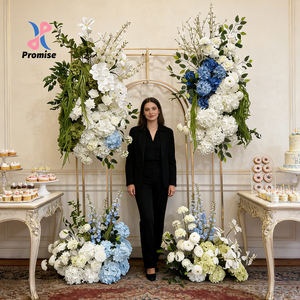 Arco de Flores Artificiales Realistas de Seda Azul y Blanca para Ceremonia de Boda, Fondo para Eventos Escolares, Decoración de Estilo Moderno - Product Image 1