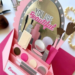 Wooden Mini <b>Dressing</b> Table Toy Makeup Dress Up Playset With Mirror Accessory Storage for Kids - Product Image 3