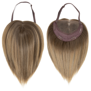 Topper de Cabello Sintético <span class=keywords><strong>Rubio</strong></span> Premium Fibra Futura <span class=keywords><strong>con</strong></span> Base Mono y Encaje Frontal Atado a Mano, Sin Pegamento, de Alta Calidad al por Mayor para Mujer - Product Image 5