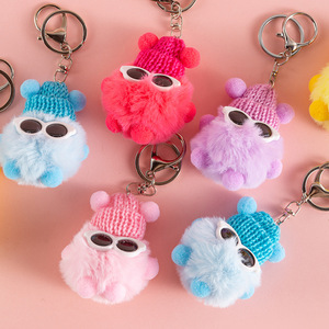 Llavero de Peluche Mini Duende de Humo de Piel Sintética de Conejo, Colgante Suave y Adorable para Bolso con Gafas de Sol, Forma 3D, Piel de Rex, Verano 2022 - Product Image 2