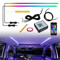 2 Luces LED RGB para Techo Interior de Coche, Luz Ambiental para Techo Panorámico, Luz Ambiental para Techo Solar